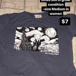 The lonely night painting t-shirt! Super cute💓